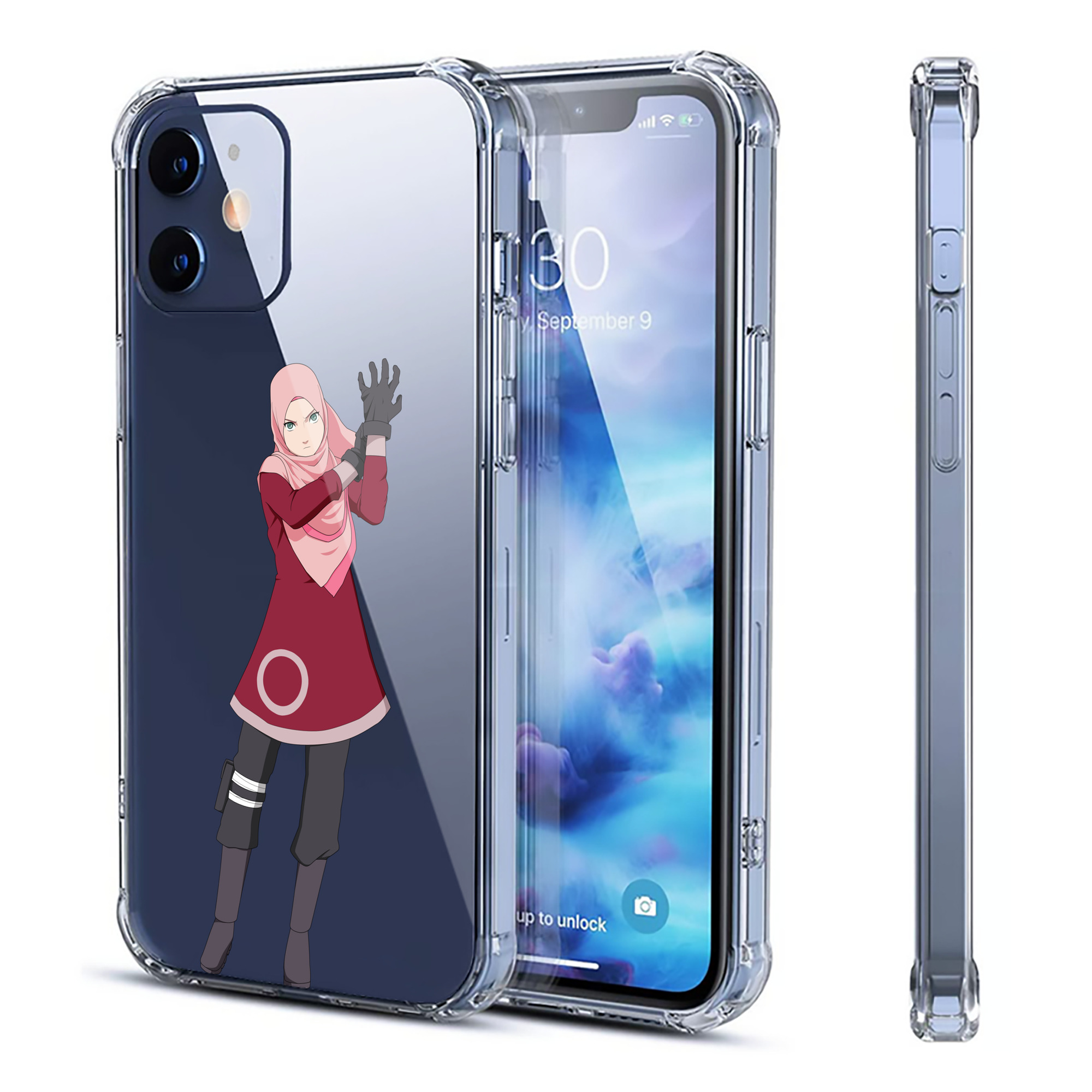 （画像用） NARUTO -ナルト- 春野サクラ Haruno Sakura 【iPhone 12シリーズ対応】透明スマホケース（クリアソフトケース）